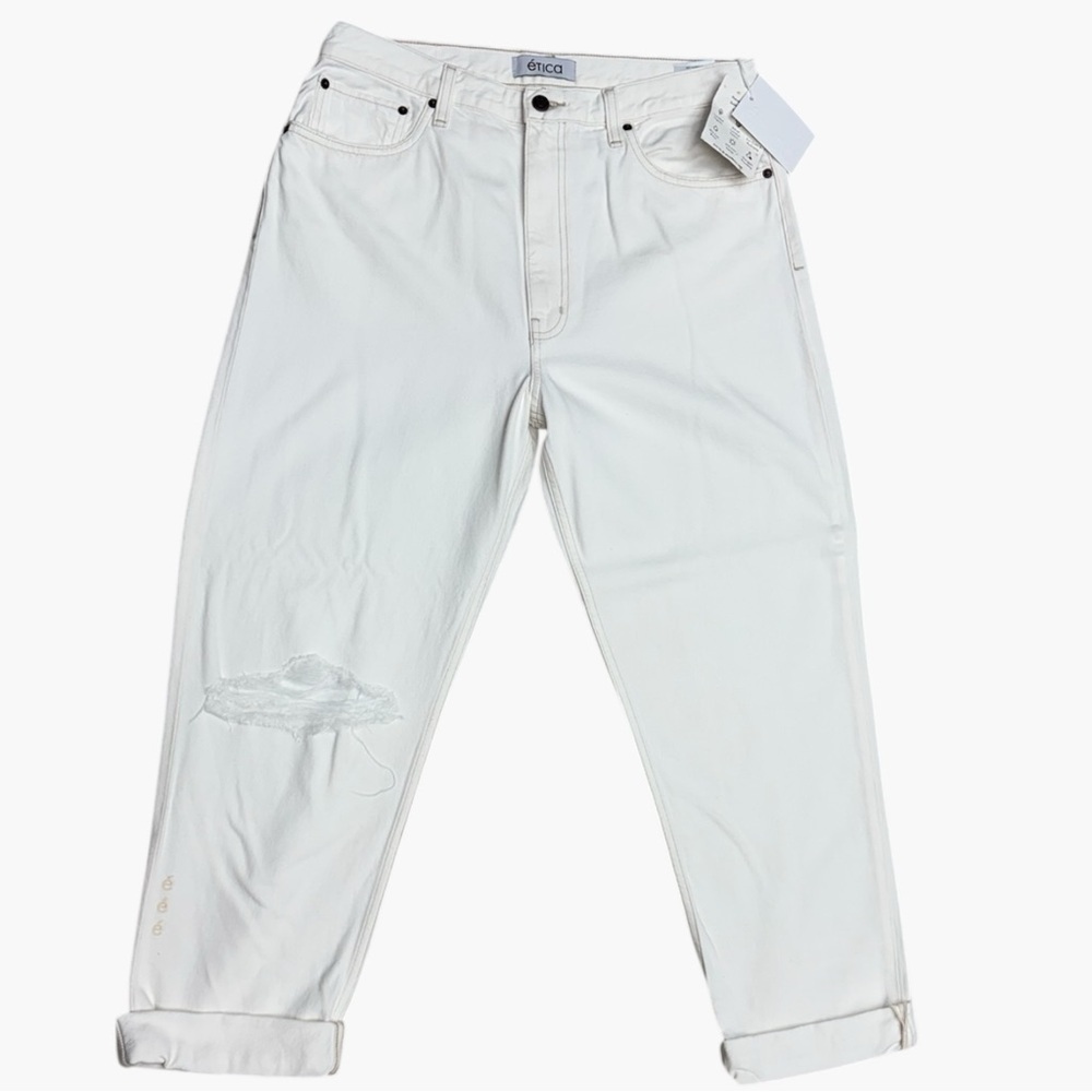 Ética Vintage White Finn Slim Straight Ankle Jeans Size 31 Vintage White - Picture 3 of 14